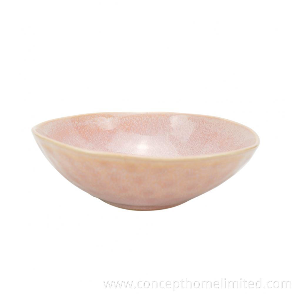 Reactive Glazed Stoneware Dinner Set In Light Pink Ch22067 G06 4